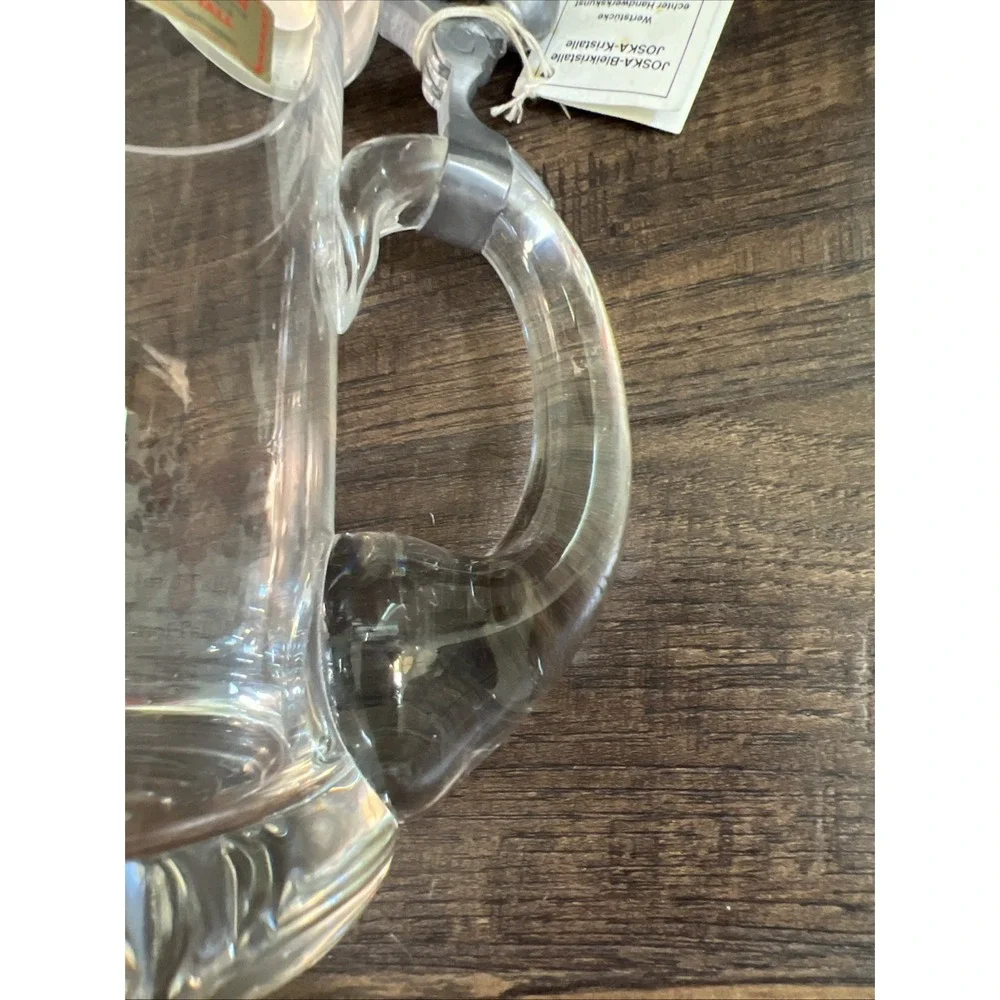 Vintage Joska German Crystal Beer Stein Pewter Lid Mug Villa Flora NWT 1986‎